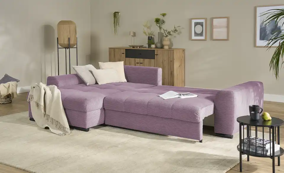 bobb Ecksofa Soumia in kuscheligem Cordstoff, Funktionsansicht