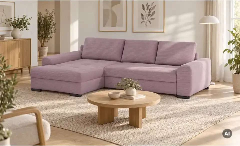 bobb Ecksofa Soumia in kuscheligem Cordstoff, in Wohnsituation