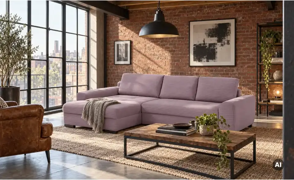 bobb Ecksofa Soumia in kuscheligem Cordstoff, in Wohnsituation