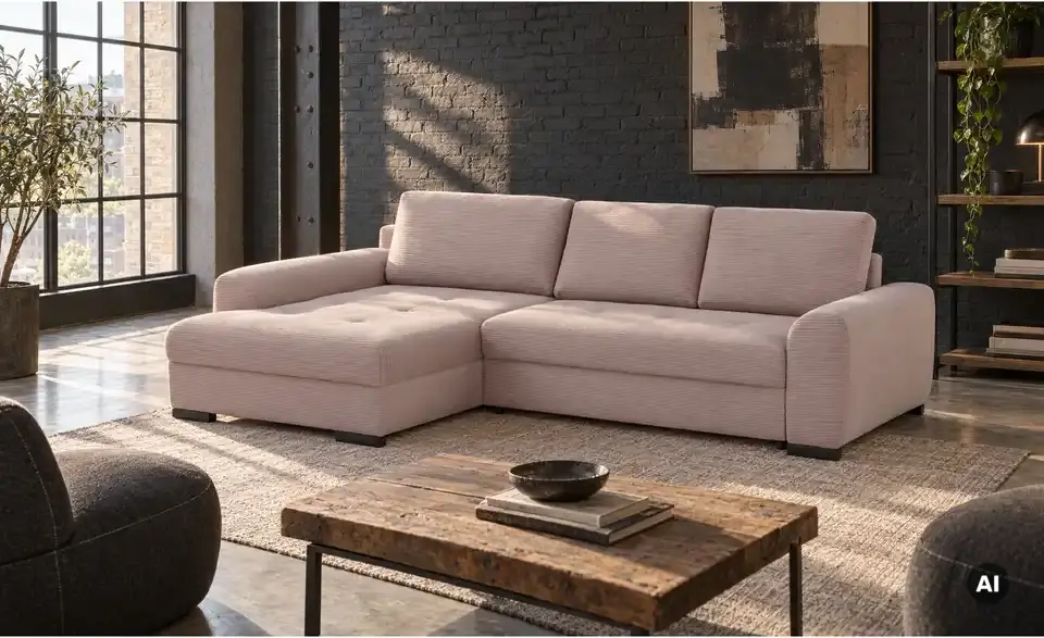 bobb Ecksofa Soumia in kuscheligem Cordstoff, in Wohnsituation