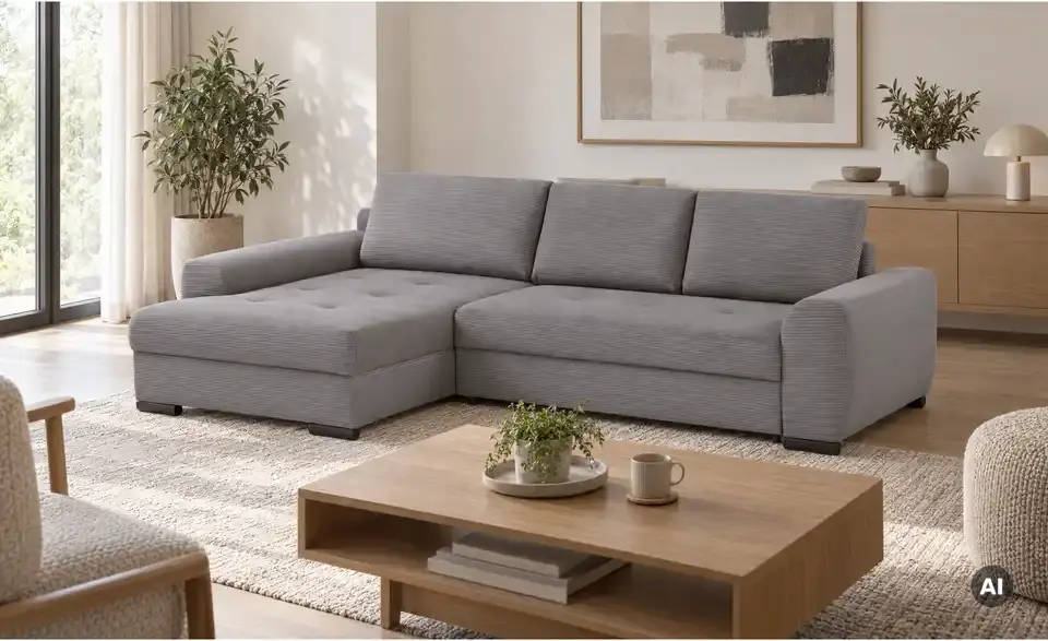 bobb Ecksofa Soumia in kuscheligem Cordstoff, in Wohnsituation