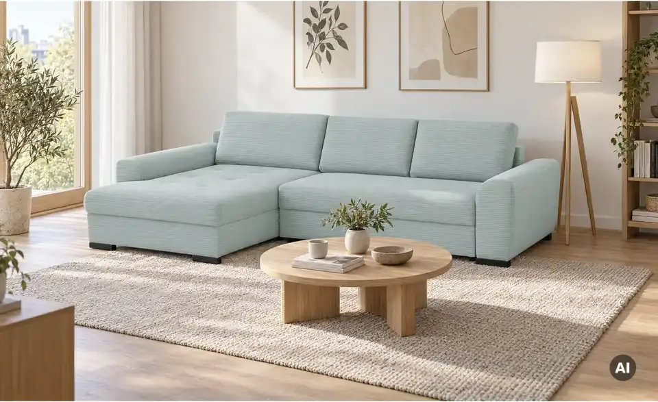 bobb Ecksofa Soumia in kuscheligem Cordstoff, in Wohnsituation