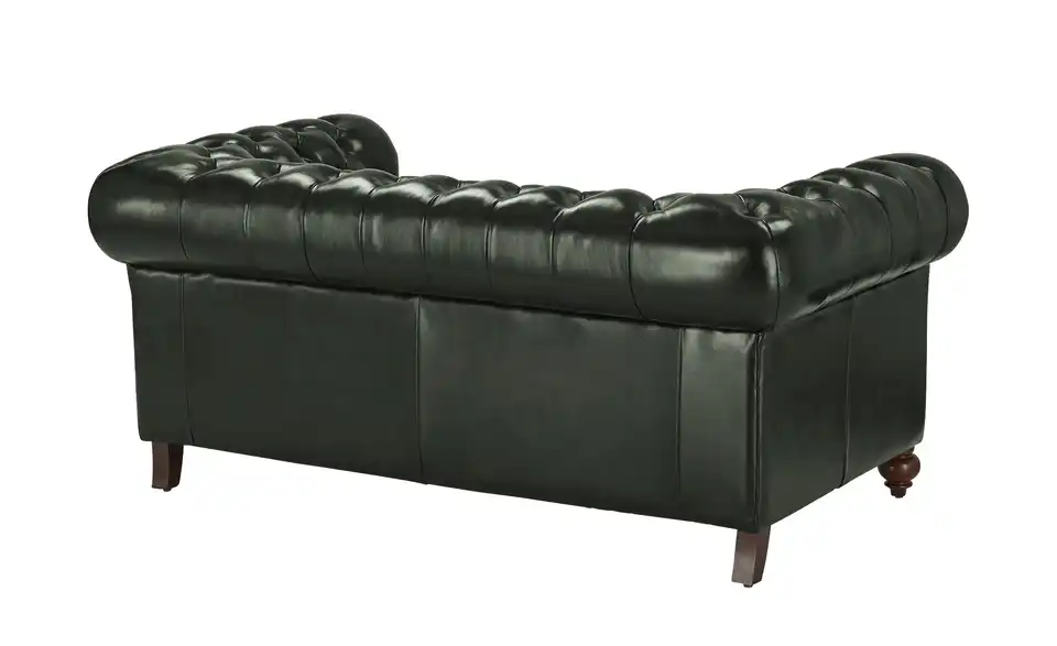 uno Ledersofa Chesterfield im Vintagelook, Rückansicht