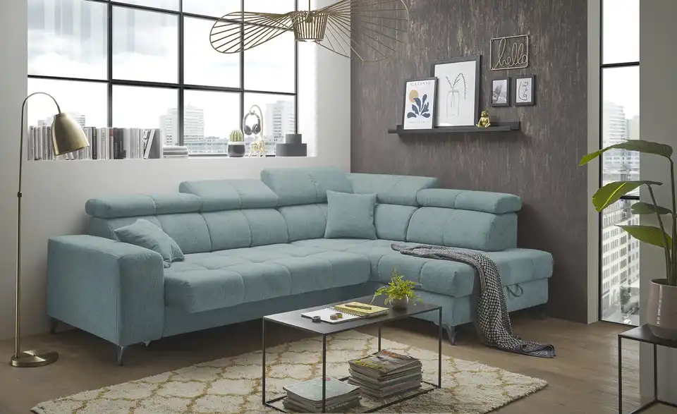 Ecksofa Sydney inklusive Stauraum, in Wohnsituation