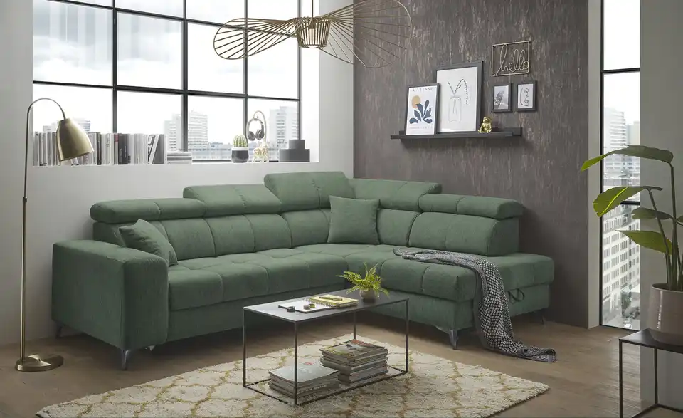 Ecksofa Sydney inklusive Stauraum, in Wohnsituation