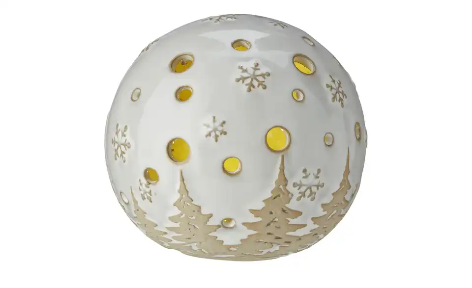HOME STORY LED Kugel im Weihnachtsdesign, Beleuchtet