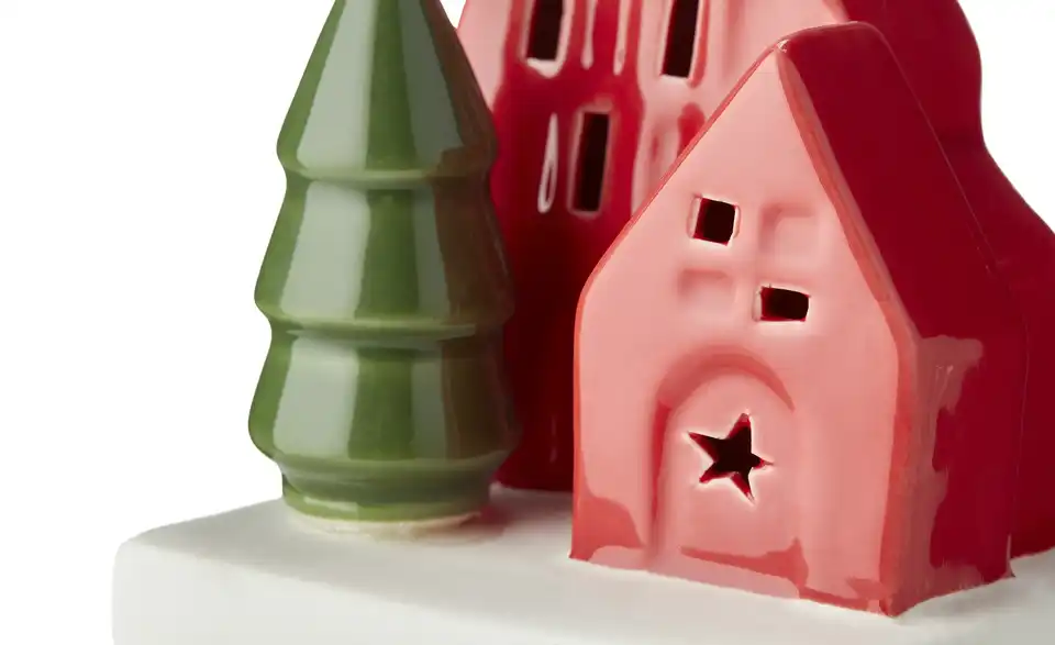 HOME STORY LED Objekt Häuser mit Tannen, Detailansicht