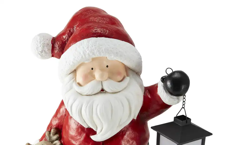 HOME STORY Deko Weihnachtsmann mit LED Laterne, Detailansicht