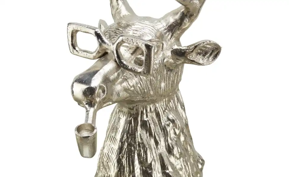 HOME STORY Figur Hirsch mit Pfeife, Detailansicht