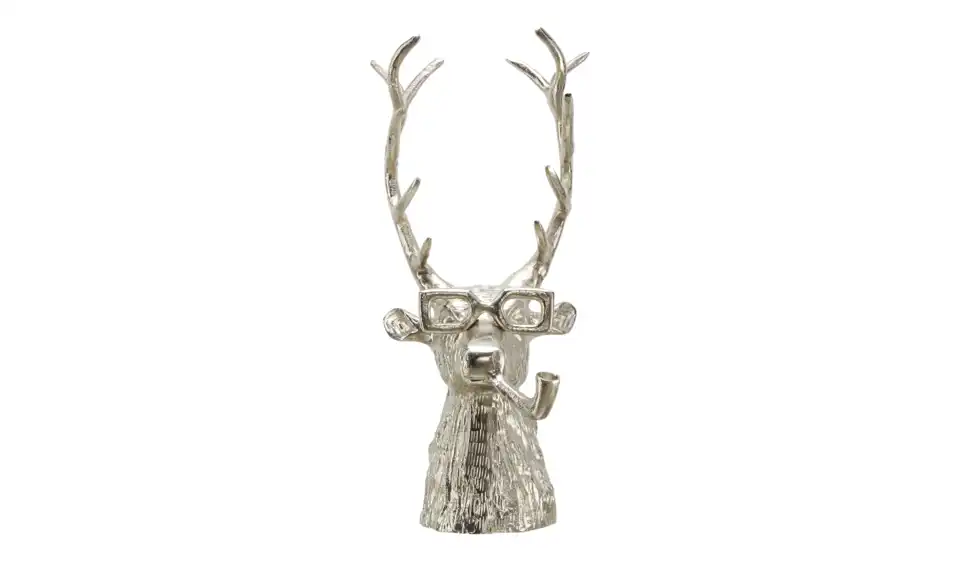 HOME STORY Figur Hirsch mit Pfeife, Frontansicht