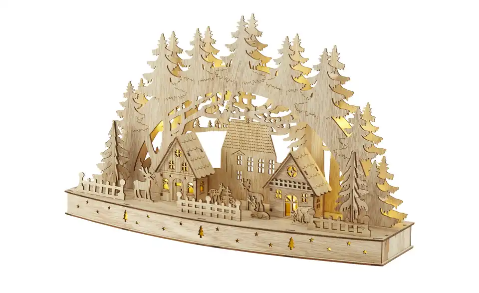 LED Holzlandschaft, Beleuchtet