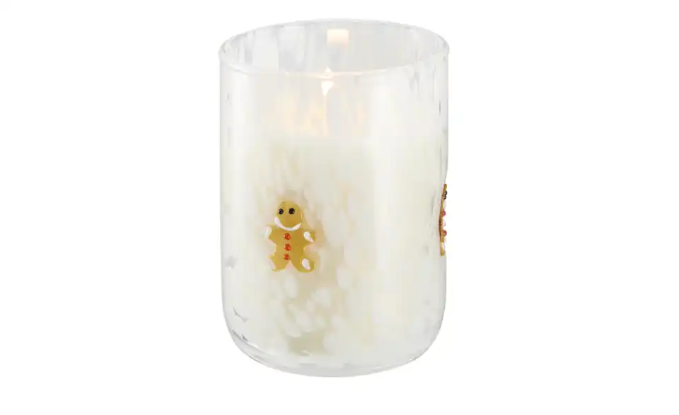 HOME STORY Duftkerze im Glas Lebkuchenmännchen, Beleuchtet