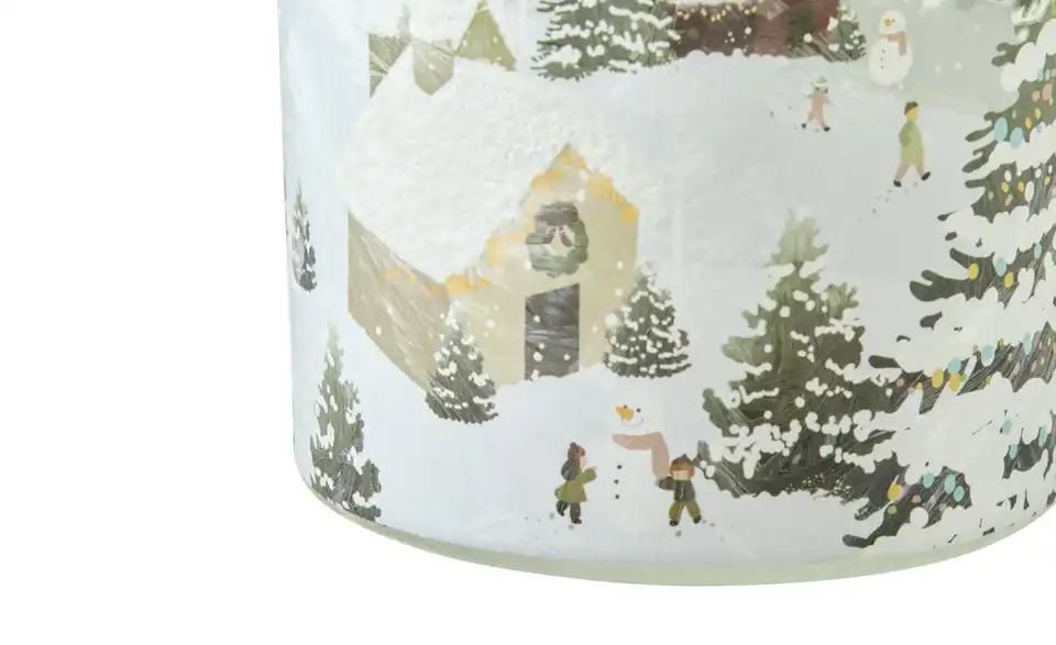HOME STORY Teelichtglas Winterlandschaft, Detailansicht