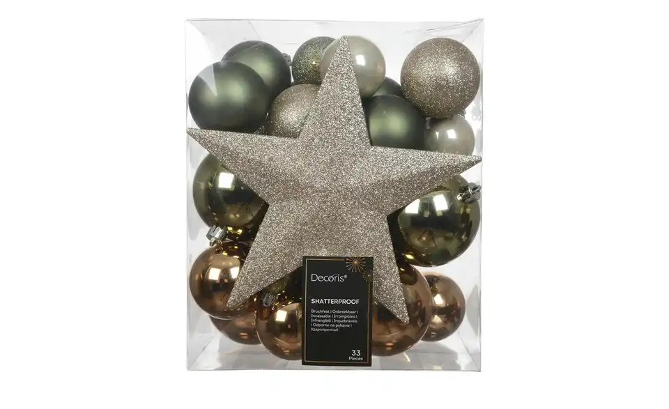 Weihnachtskugeln, 33er Set, Frontansicht