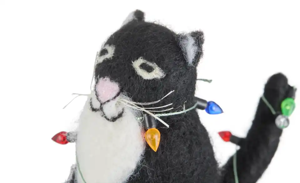 HOME STORY Deko Wollkatze, Detailansicht