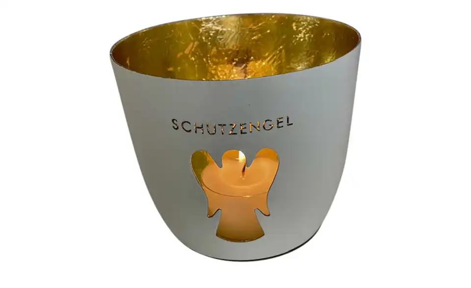 Windlicht Schutzengel, Beleuchtet
