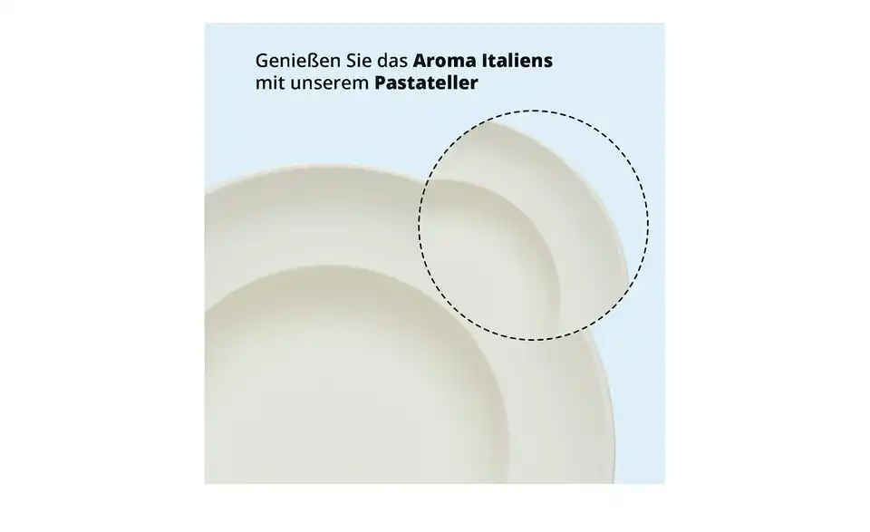 Peill+Putzler Pastateller, Bild mit Text