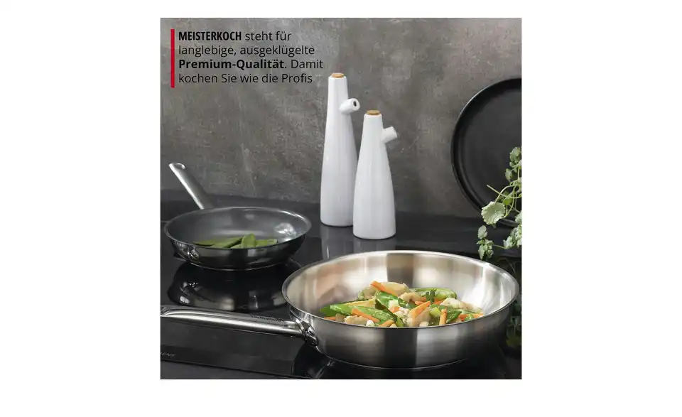Meisterkoch Edelstahlpfanne tief Ø 28 cm CELSUS, Bild mit Text