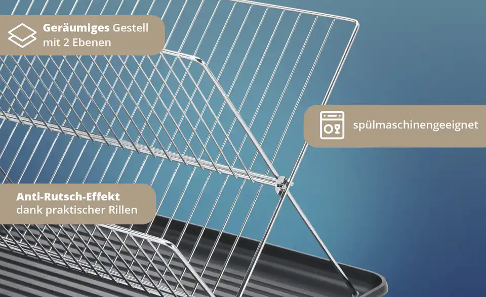 KHG Abtropfgestell mit Abtropfschale, Bild mit Text