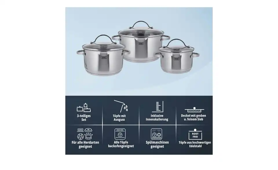 KHG Topfset, 3 teilig, Bild mit Text