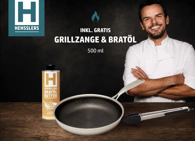 Hensslers Bratpfanne, Bild mit Text