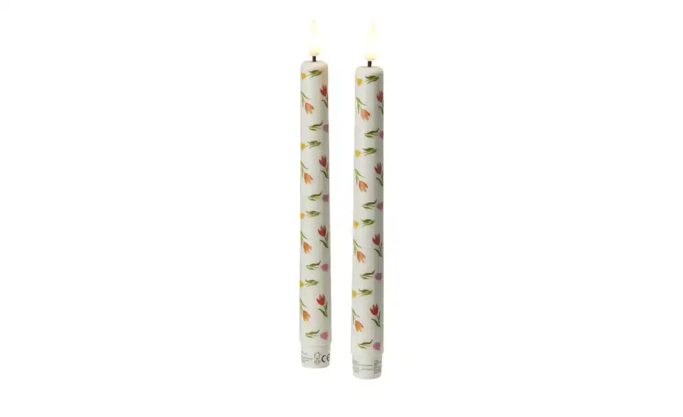 LED Stabkerze, 2er Set, Beleuchtet