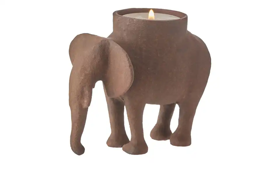 HOME STORY Teelichthalter Elefant, Beleuchtet