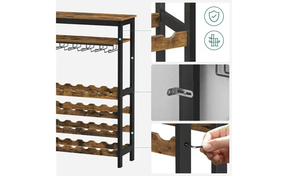 Weinregal, Detailansicht