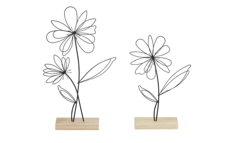 Dekoaufsteller Blume, 2er Set, Frontansicht