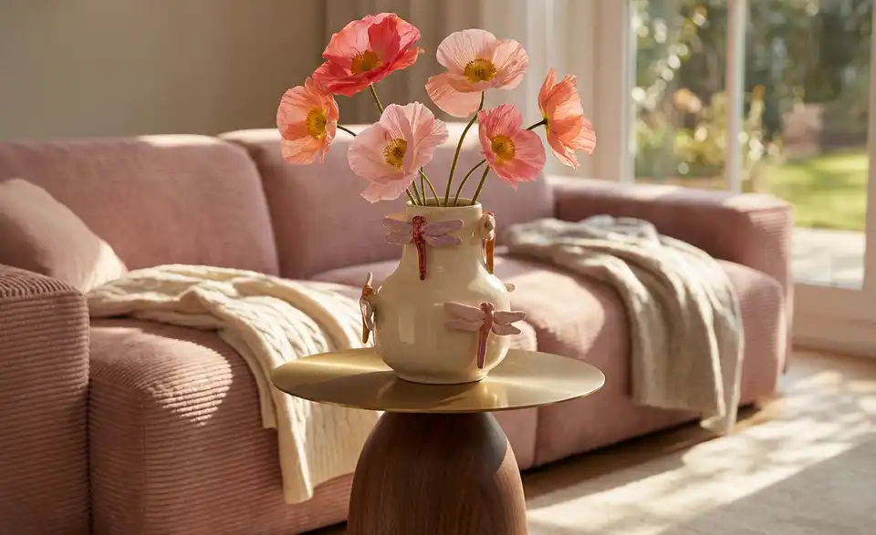 Vase Libelle, in Wohnsituation