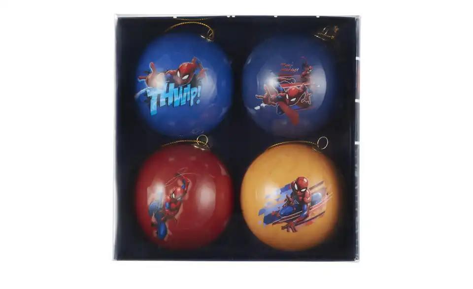 Disney Weihnachtskugeln Spider Man, 4er Set, in Wohnsituation