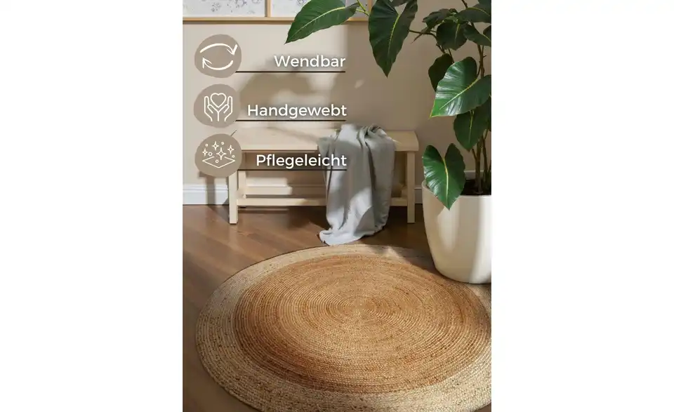 Hanse Home Juteteppich, Bild mit Text