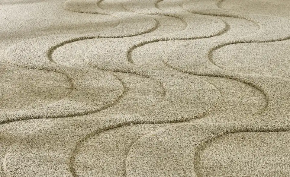 Handtuft-Teppich Flow, Detailansicht