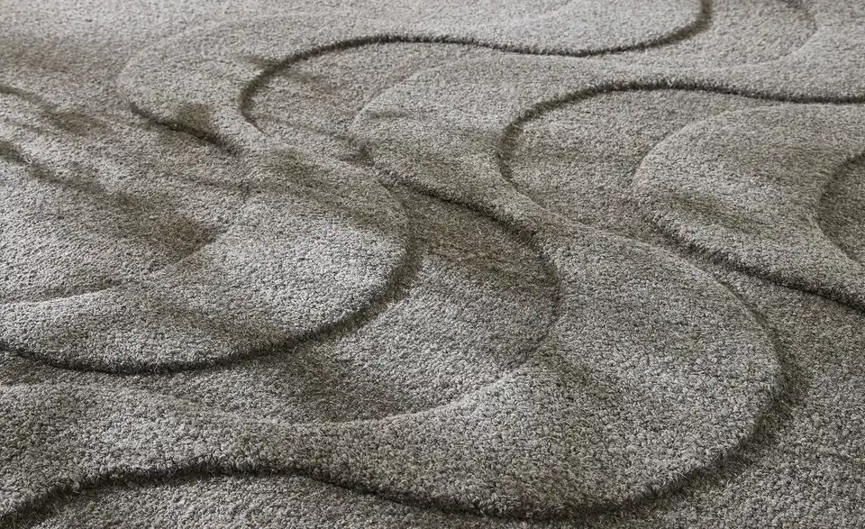 Handtuft-Teppich Flow, Detailansicht