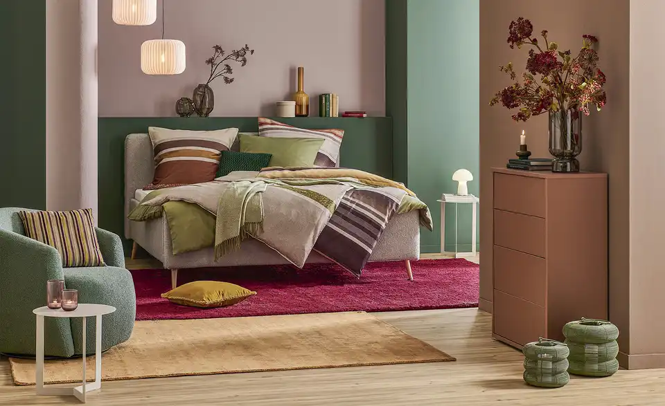 como Satin Bettwäsche Vintage Blossom Stripes, in Wohnsituation