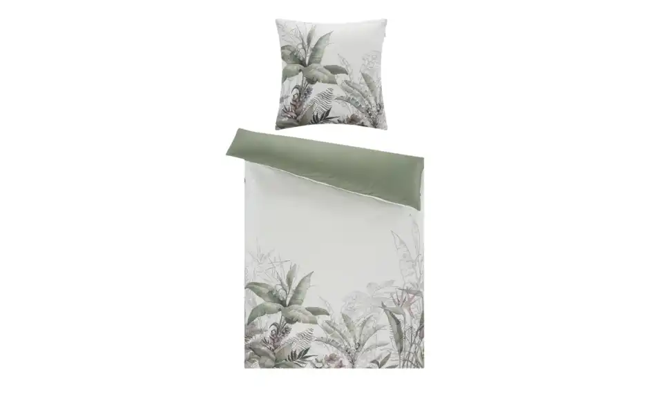 SCHÖNER WOHNEN Kollektion Satin Wende-Bettwäsche Tropical, Frontansicht