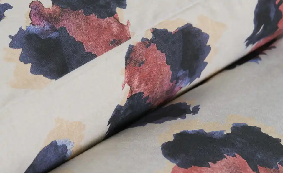 indigo Mako-Satin Bettwäsche Animalistic, Detailansicht