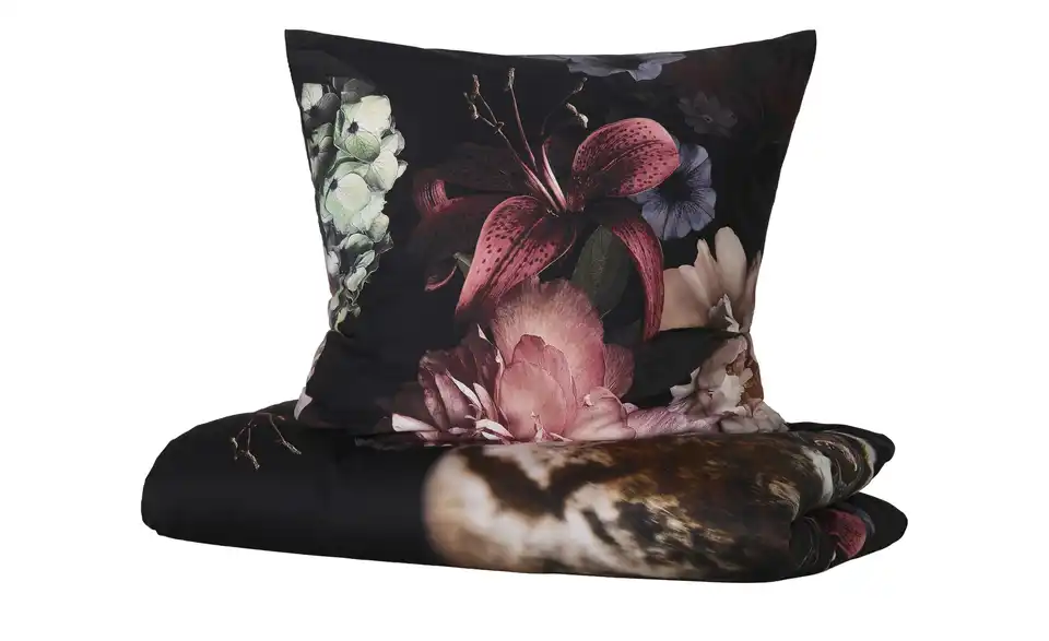 indigo Mako-Satin Wende-Bettwäsche Plumploris, Perspektive