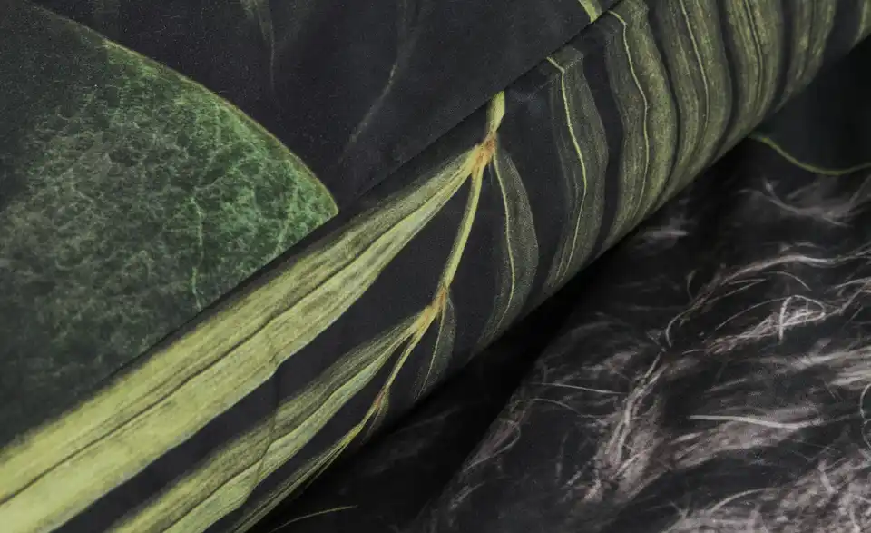 indigo Mako-Satin Wende-Bettwäsche Shaggy, Detailansicht