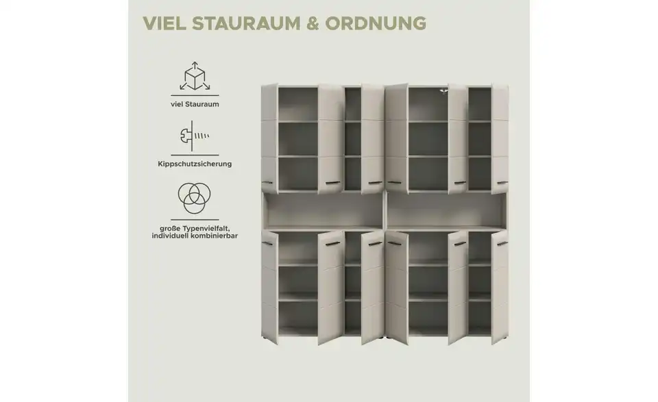 Badkombination, Bild mit Text