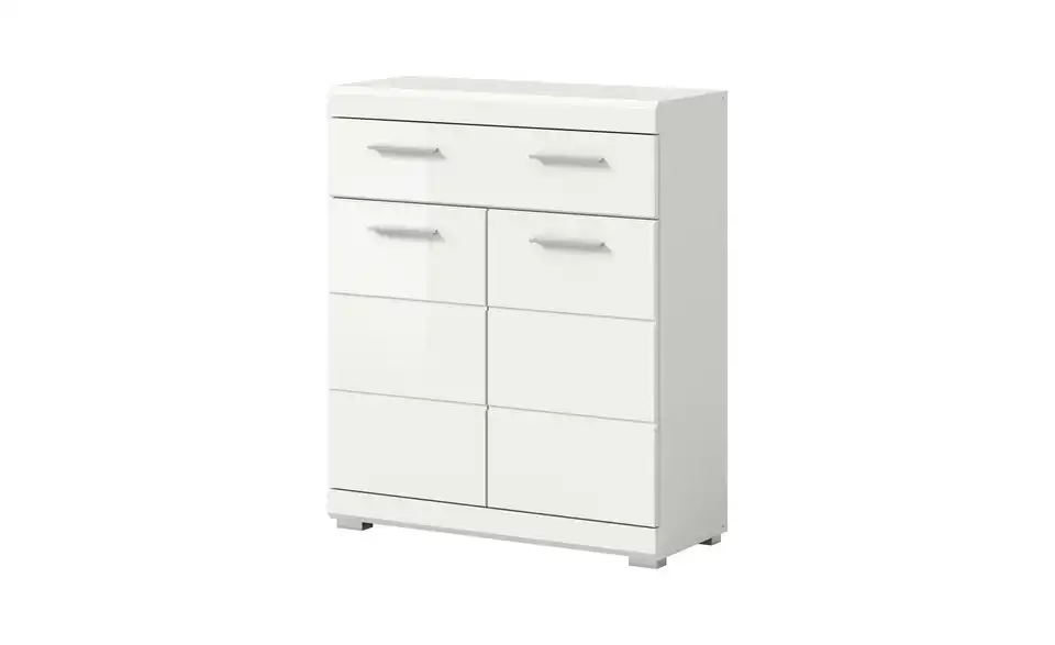 Unterschrank SCHLOONSEE, Breite 74cm, 2 Tür, 1 Schubkasten, 2 Fächer, MDF-Front in verschiedenen Farben erhältlich, Badmöbel, Badschrank, Kommode, Bad Schloonsee, Perspektive