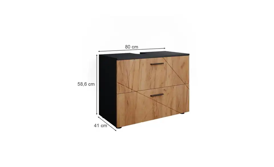 Waschbeckenunterschrank, Bemaßung