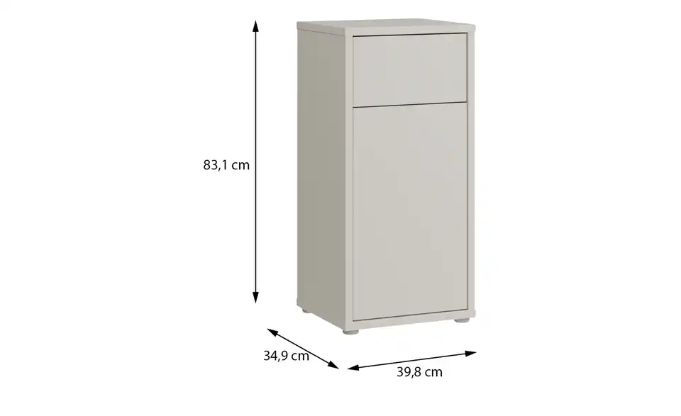 Unterschrank Bolognano, Bemaßung