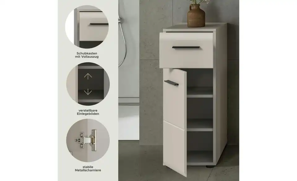 Midischrank, Bild mit Text