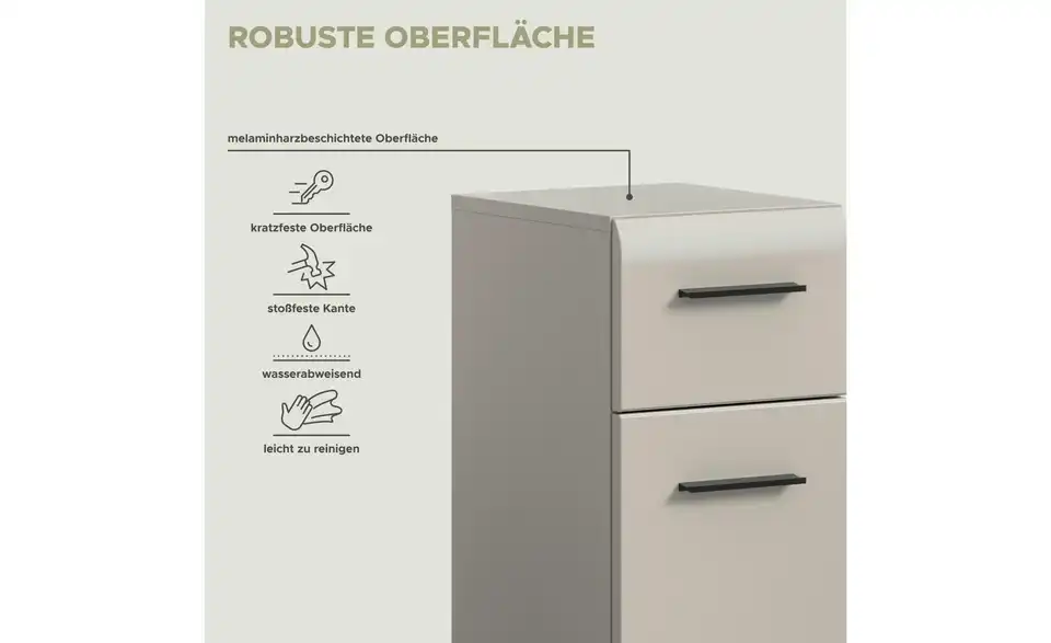 Midischrank, Bild mit Text