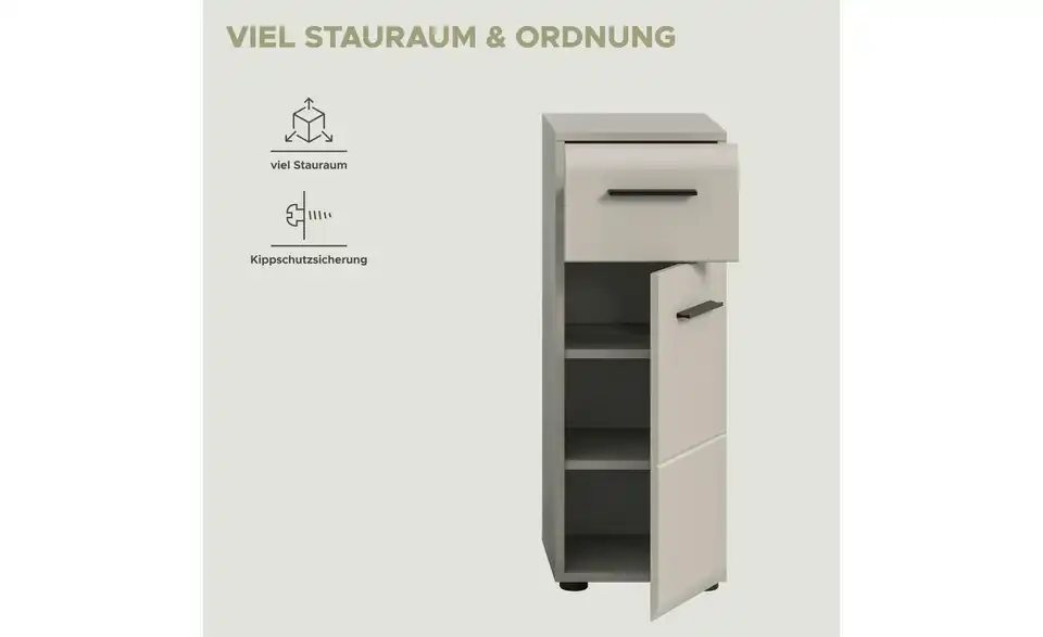 Midischrank, Bild mit Text