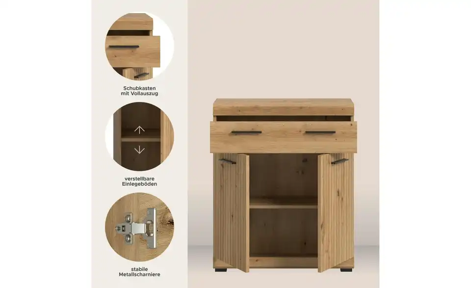 Midischrank, Bild mit Text