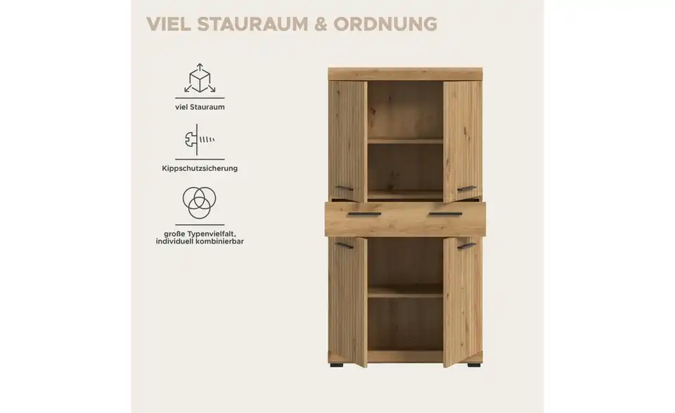 Midischrank, Bild mit Text
