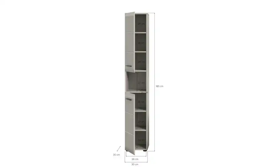Hochschrank, Bemaßung