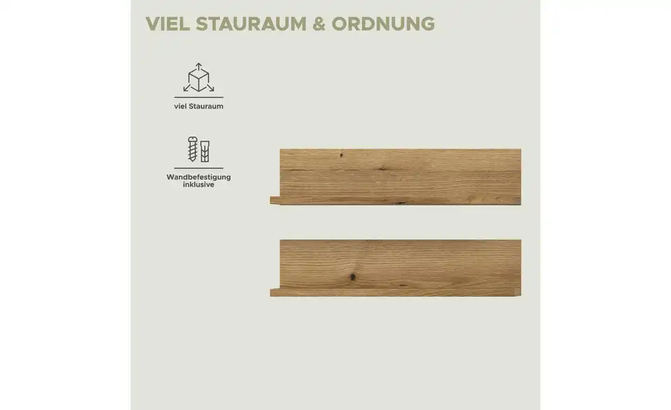 Wandregal Set, Bild mit Text